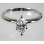 A 14ct gold ring set with approx. 0.75ct marquise