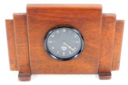 A Smiths car clock mounted in art deco frame