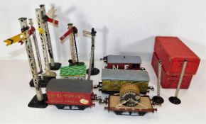 A quantity of vintage tinplate 0 gauge model railw