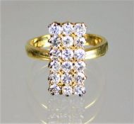 A 1920's art deco 18ct gold diamond ring with appr