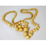 A set of Victorian ivory beads