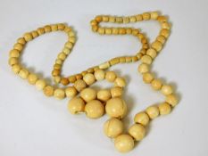 A set of Victorian ivory beads