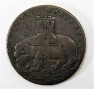 A 1793 Coventry Elephant & Castle half penny