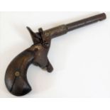 A small late 19thC. ladies Flobert 6mm pistol a/f