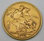 A Victoria 1873 full gold sovereign