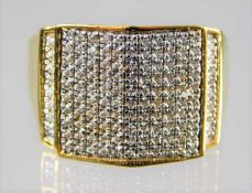A 14ct gold art deco style diamond ring 6.3g size
