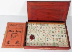An early 20thC. Chinese bone & bamboo mahjong set