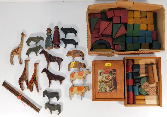 A quantity of Victorian ark animals including Noah