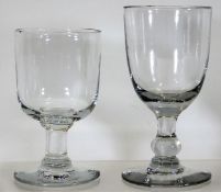 Two 19thC. sherry & port glasses, tallest 4.875in