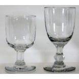 Two 19thC. sherry & port glasses, tallest 4.875in