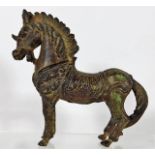 An antique Chinese bronze horse 5.25in high