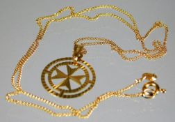 A 9ct gold necklace & pendant 1.7g