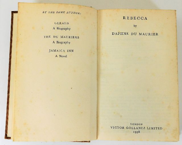 Book - Rebecca by Daphne Du Maurier first edition,