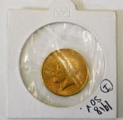 A high grade 1918 Indian mint full gold sovereign