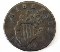A George II era Irish Hibernia 1742 half penny