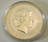 A silver proof two pound crown