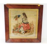 An early Victorian framed needlework picture signe