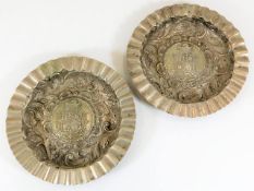 Two continental white metal dishes, probably Portu