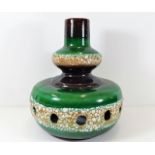 A retro 1970's German pottery lamp base 15in high