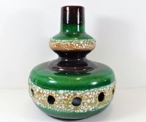 A retro 1970's German pottery lamp base 15in high