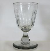 A 19thC. glass rummer with faceted bowl 5.625in hi