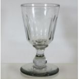 A 19thC. glass rummer with faceted bowl 5.625in hi