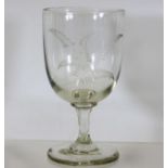 A 19thC. etched wine glass 5.65in high