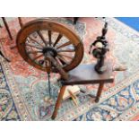 A c.1900 Scottish pine spinning wheel