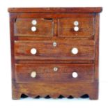 A c.1900 mahogany apprentice chest of drawers 9in