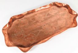 A Eustace Bros. arts & crafts copper tray 19.25in
