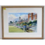 A framed & signed Michael D. Hill watercolour of D
