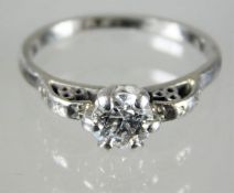 A platinum & diamond ring set with approx. 0.6ct d