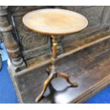 A small 19thC. mahogany wine table 20in hig x 11in