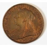 A 1901 penny with lustre