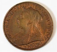 A 1901 penny with lustre