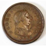An 1807 George III penny, very fine