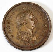 An 1807 George III penny, very fine