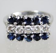 An 18ct gold sapphire & diamond ring with approx.