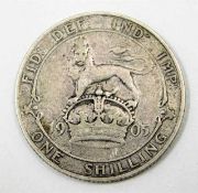 A 1905 Edward VII silver shilling