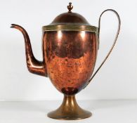 A Georgian copper & brass coffee pot 10.375in high