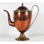 A Georgian copper & brass coffee pot 10.375in high