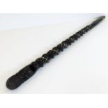 An African hardwood cane with barley twist style d