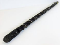 An African hardwood cane with barley twist style d