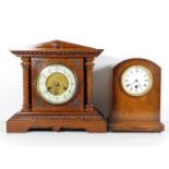 A c.1900 mantel clock with barley twist style colu