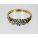 A 9ct gold ring set with illusion set diamonds 2.6