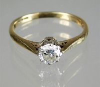 A 9ct gold ring set with half carat diamond 2.1g s