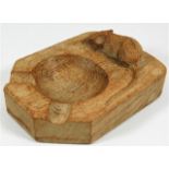 A Robert Mouseman Thompson oak ashtray