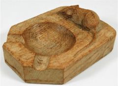 A Robert Mouseman Thompson oak ashtray
