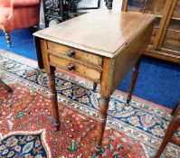 A small 19thC. two drawer Pembroke table, top 24.5