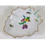 A small Hochst German porcelain leaf dish 5.5in lo